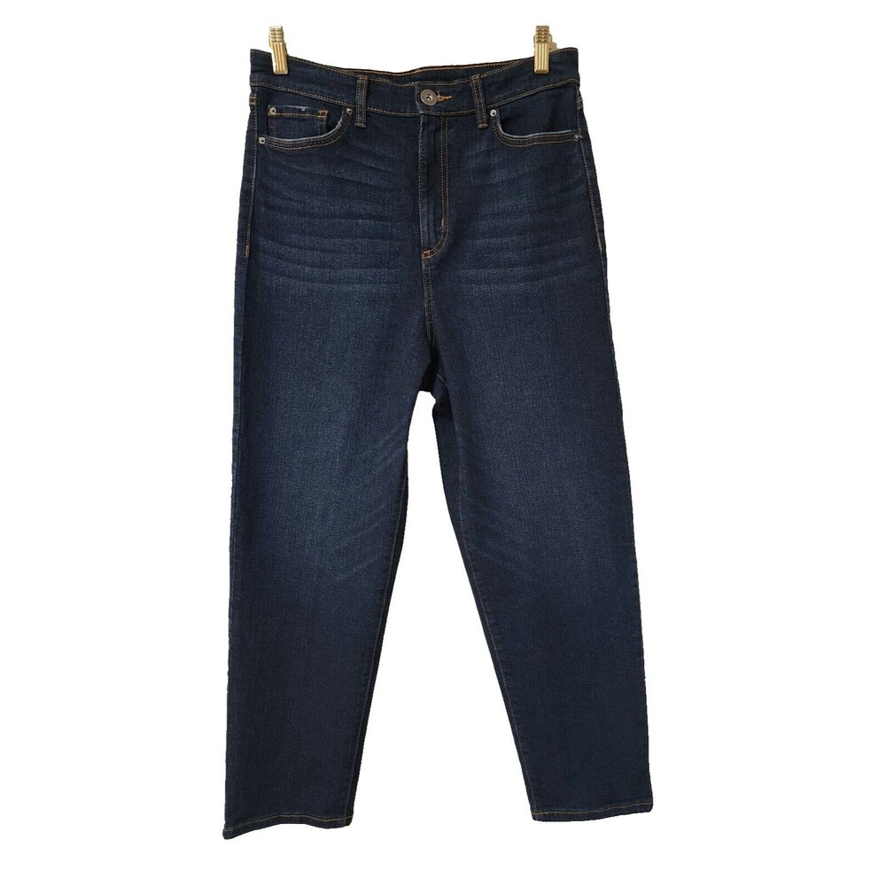 INC International Concepts Women's High Waist Mom Jeans Dark Wash Blue Size 8